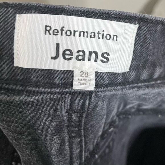 Reformation Cary Wide Leg Jeans Women’s 28 Faded Black High Rise Slouchy Chic - Picture 9 of 12